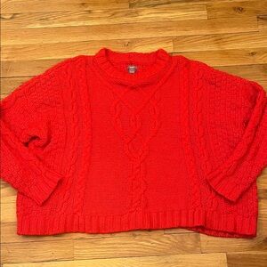 Aerie Red Cable Knit Sweater